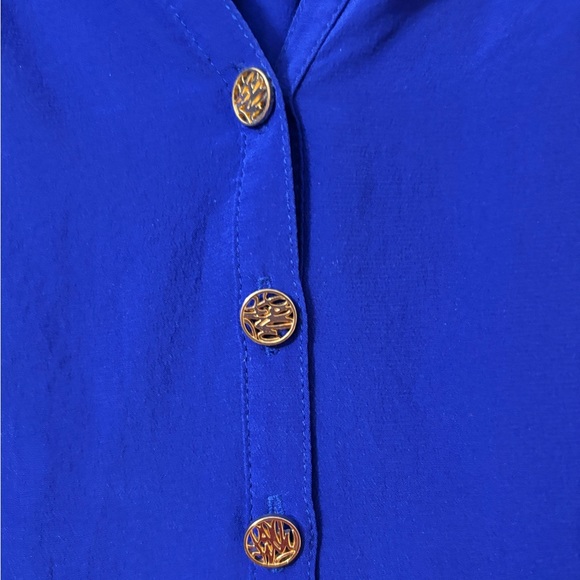Lilly Pulitzer 100% silk ultramarine/cobalt blue Elsa blouse S - Picture 3 of 6